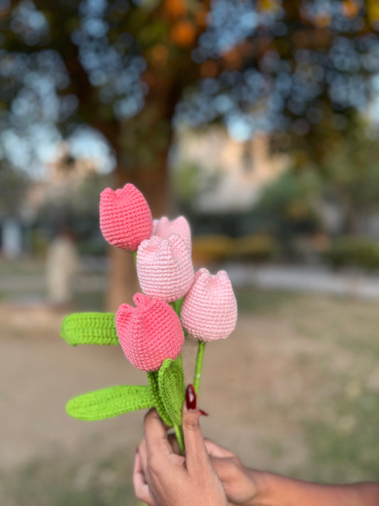 🌷 Handcrafted Crochet Tulip Bouquet