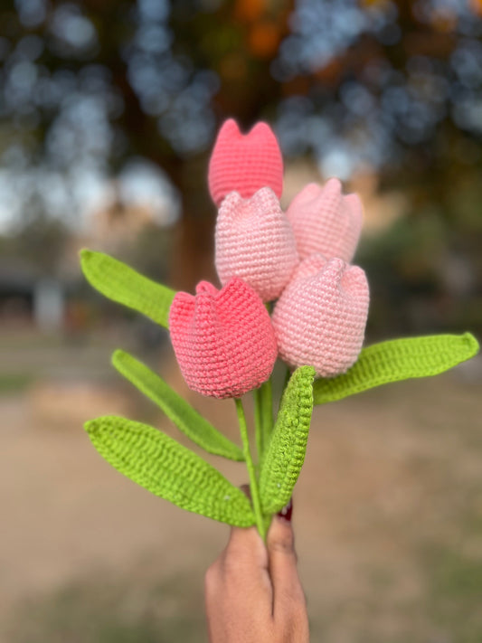 🌷 Handcrafted Crochet Tulip Bouquet